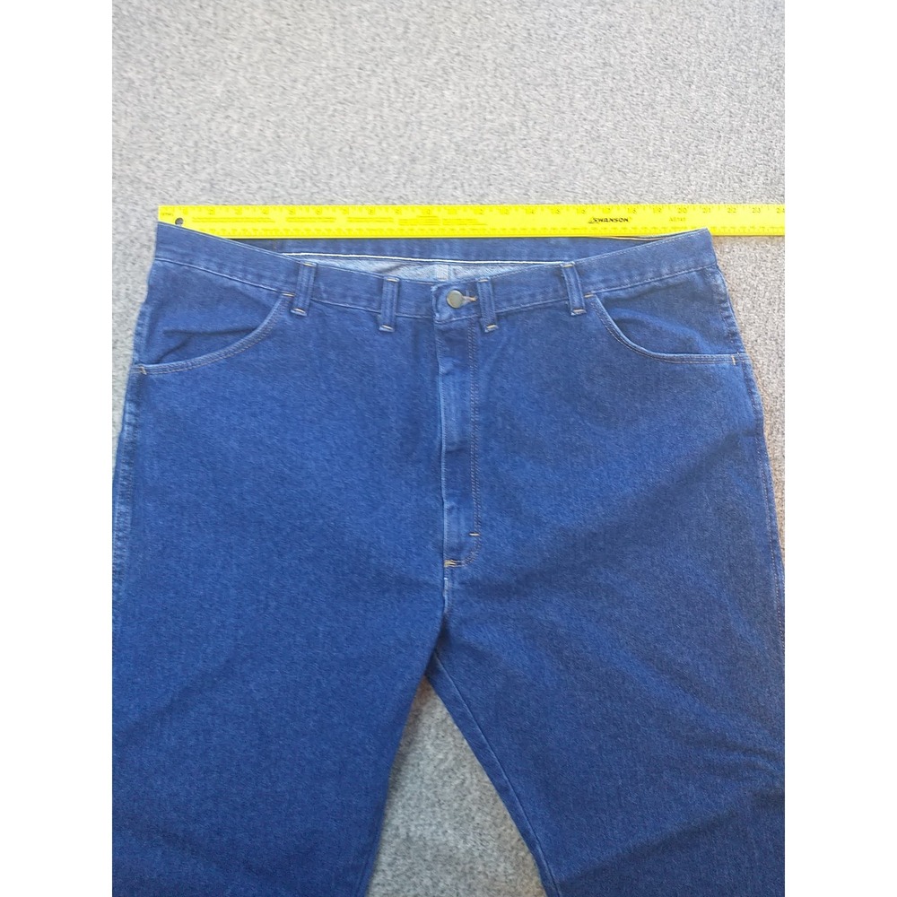 Wrangler Straight Leg Blue Jeans Size 42 x 28 85900DW Dark Wash Western Chore - Picture 13 of 16
